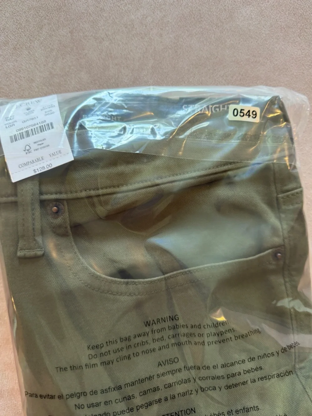 J. Crew Men's Straight-fit garment-dyed five-pocket jean • size 36x30 • BW460